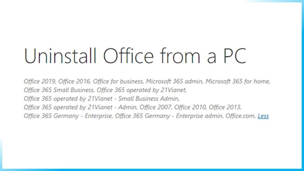 Uninstall Office from a PC Slide1