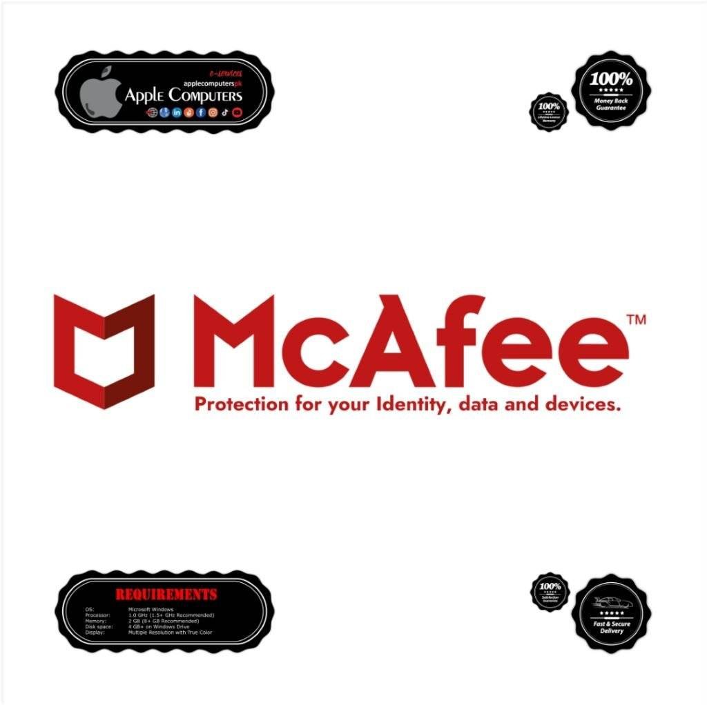 McAfee Antivirus iSecurity Live Safe Total Protection 1 Large